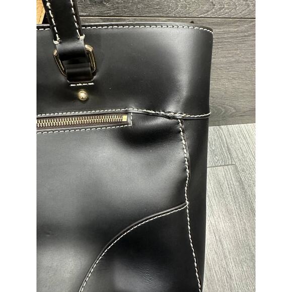 Dooney & Bourke Beacon Leather Zip Top Large Tote Black bag B000537 - Picture 14 of 15